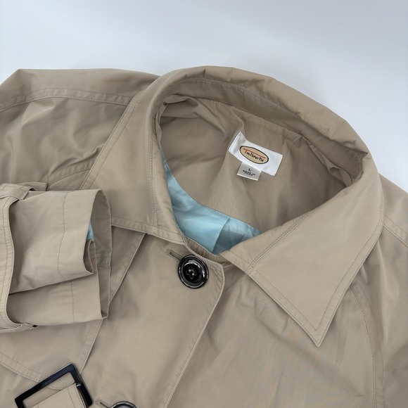 Talbots Jackets & Blazers - TALBOTS double breasted trench coat tan cotton jacket‎ belted lightweight Large